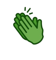 Grünes Emoji von applaudierenden Händen.