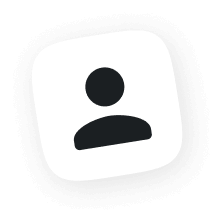 Schwarzes Benutzer-Icon auf weißem Quadrat mit abgerundeten Ecken.